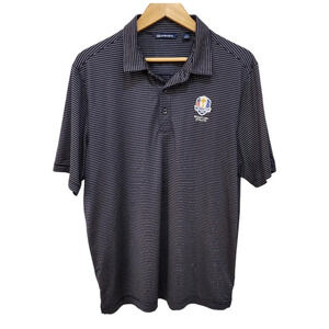 Cutter & Buck Polo Shirt Mens Large Blue 2020 Ryder Cup Whistling Straits Golf